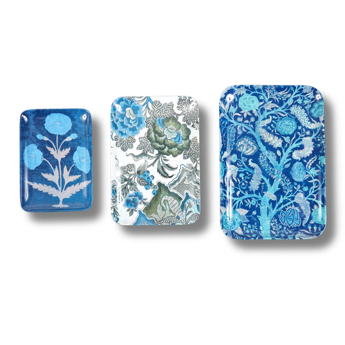 Melamine Serving Trays- Kalamkari Blue- Set of 3