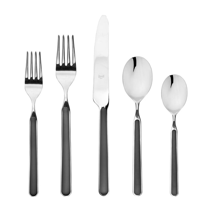 Black - Italian Made Flatware 5 piece set