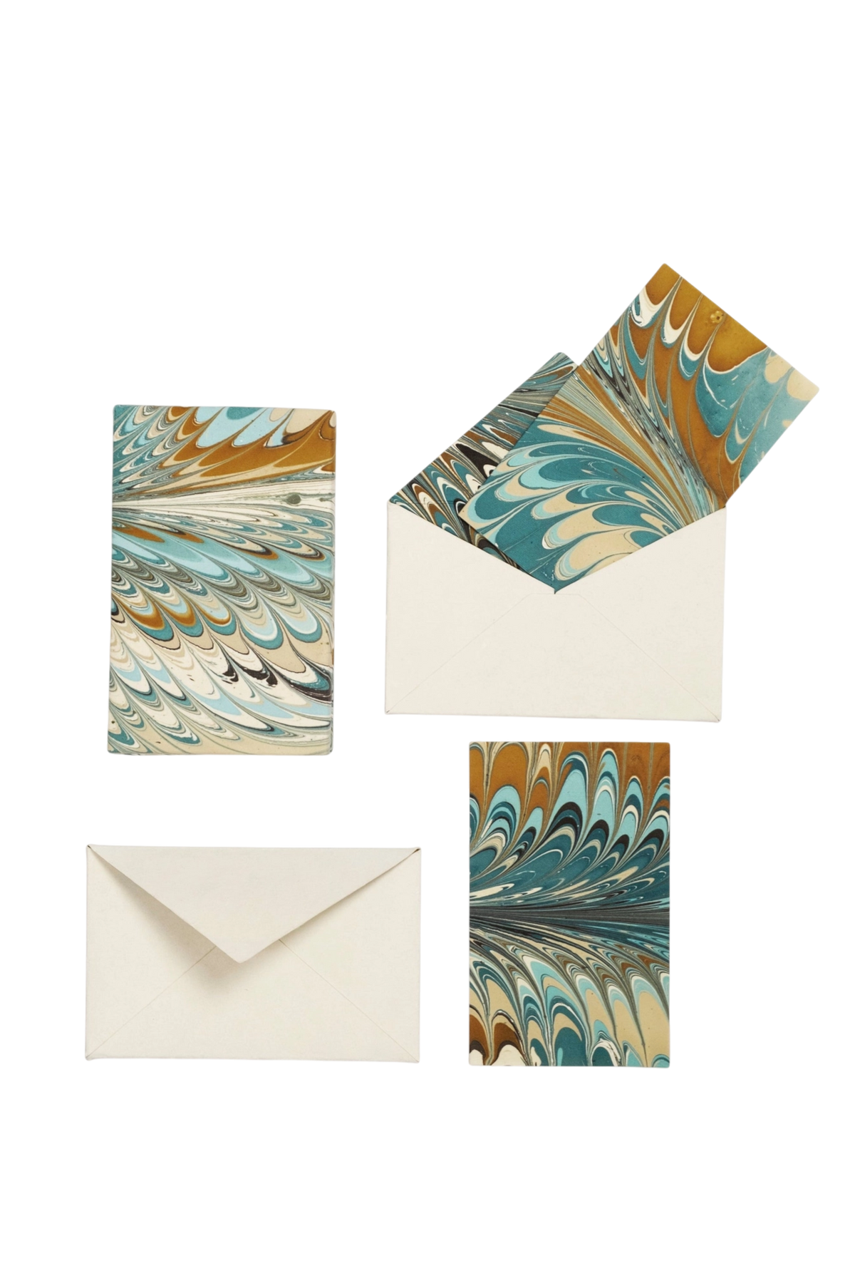 Nila Feather Marbled Notecards - Set of 8