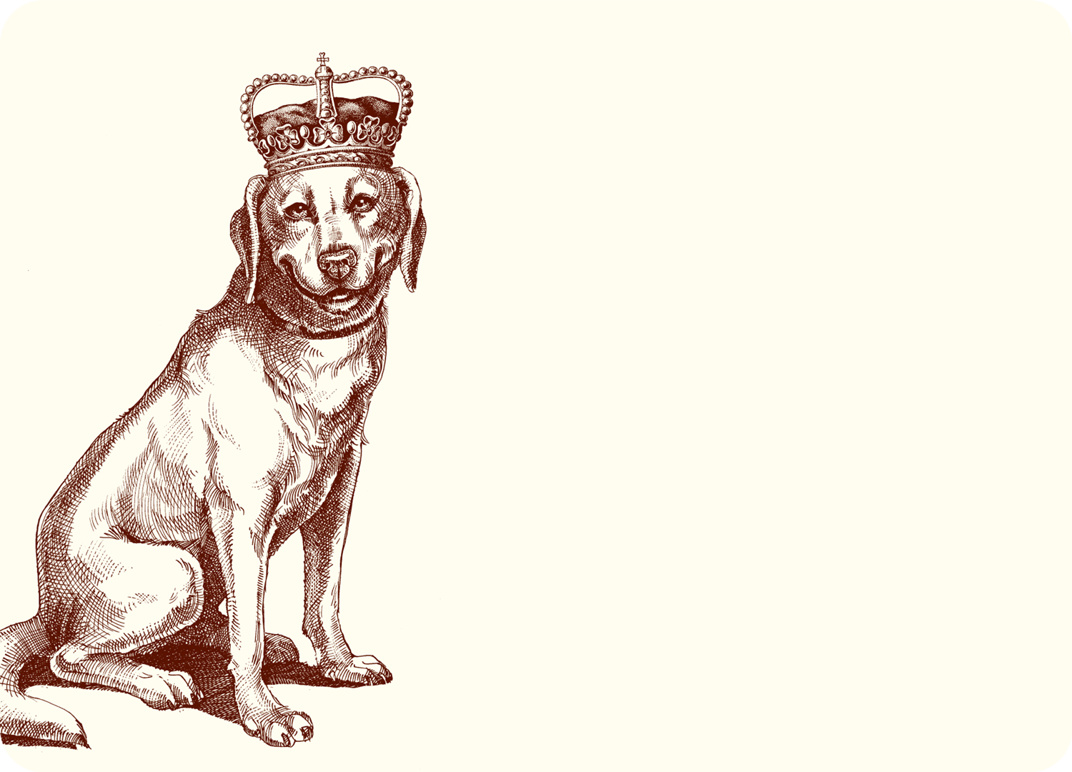Labrador with crown on notecards 
