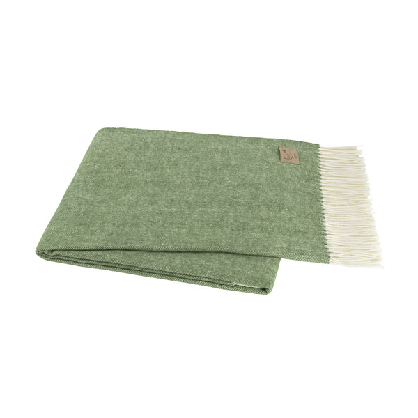 Olive Italian Herringbone Throw