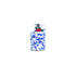 Small cobalt splatter ceramic bottle of olive oil with cork top on white background 
