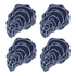 Set of 4 blue oyster cocktail napkins with light blue detail on white background 