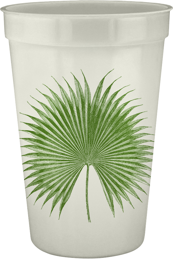 Disposable Tumbler with green palm design 