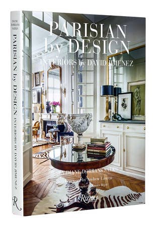 Cover of Parisian by Design by David Jimenez with coffee table and books on cover 