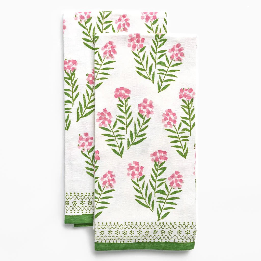 PinkPholx Tea Towels set of 2 on white background
