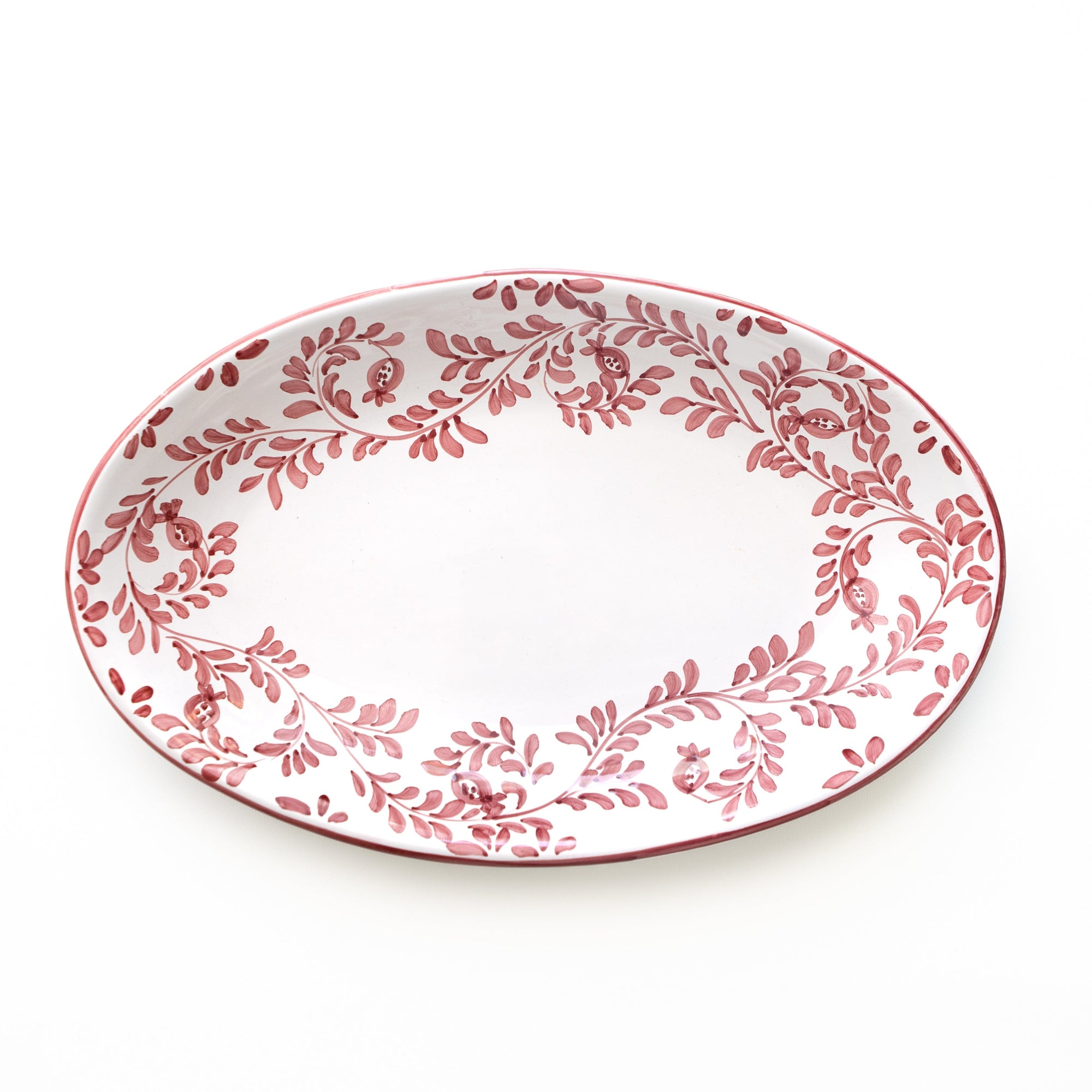 Bordeaux Scroll design Oval Tray on white background