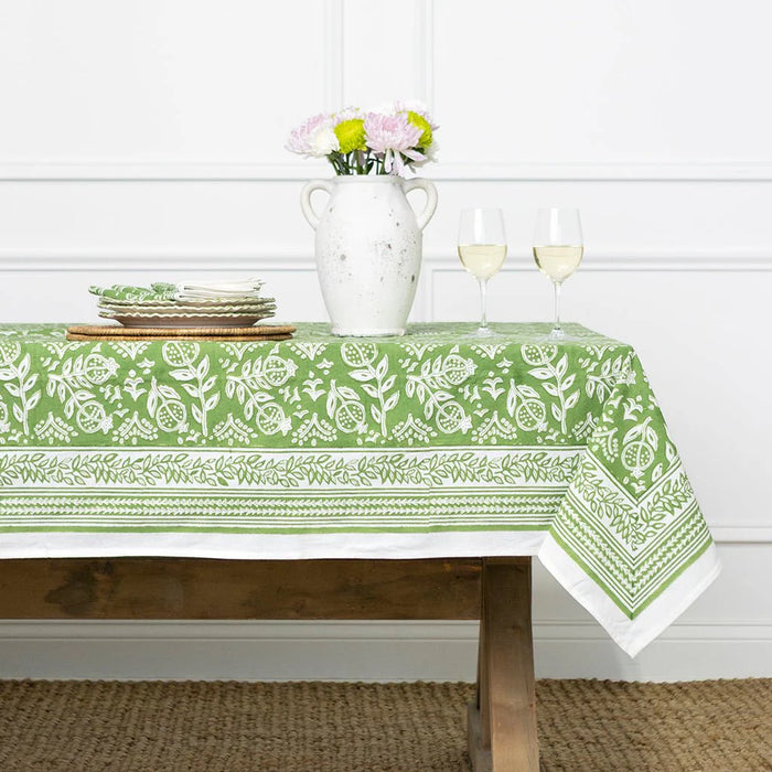 Pomegranate Green Tablecloth
