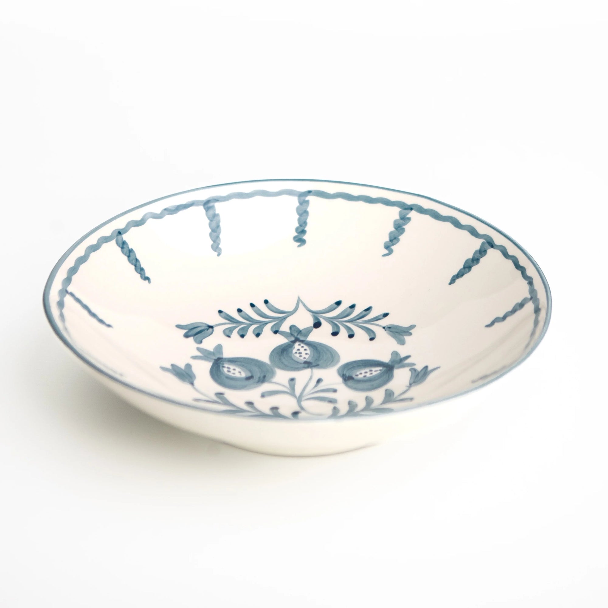 Pomegranate Trio Vine Teal Salad Serving Bowl