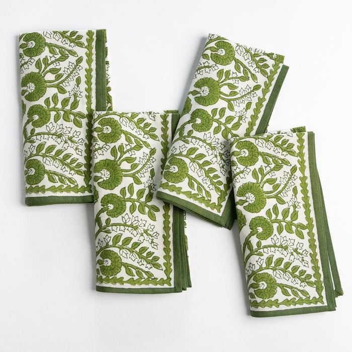 Cactus Flower Lettuce Green Napkin - Set of 4