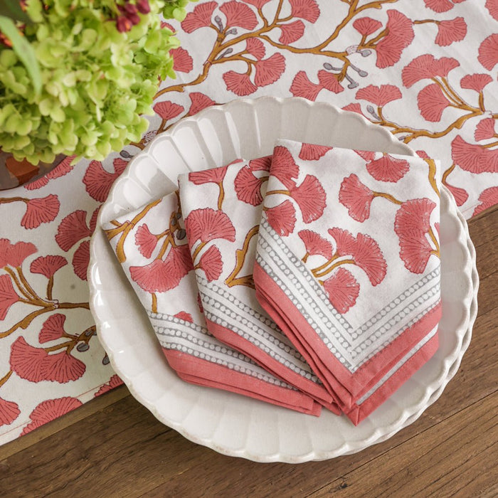 Ginkgo Coral Napkin | Set of 4