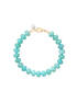 Sea foam green bracelet with gold clasp and fresh water pearl 