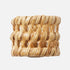 Woven rattan napkin ring on a white background