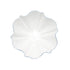 White serving bowl with royal blue rim on white background 