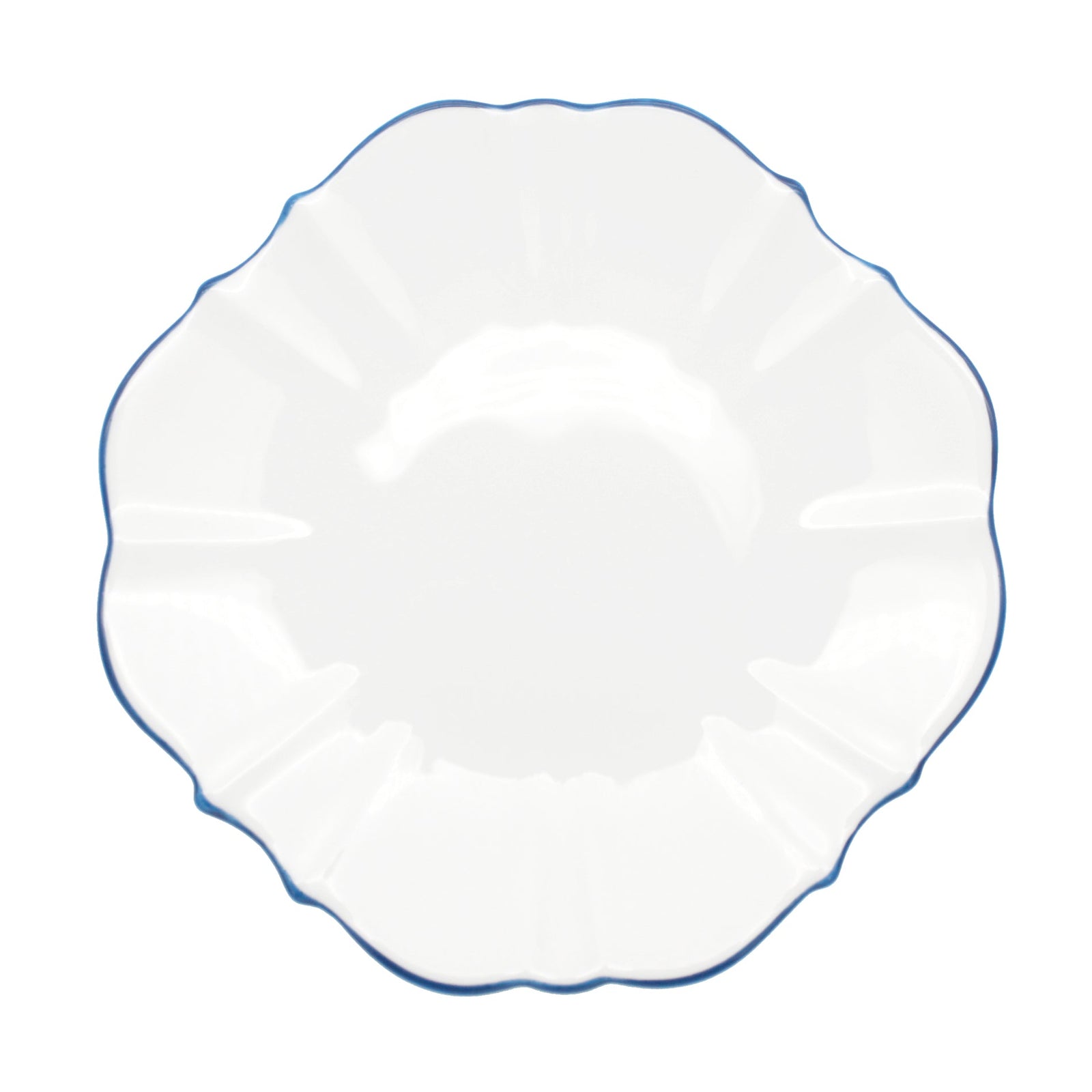 Royal Blue Rim Platter can also be used as a charger on white background 