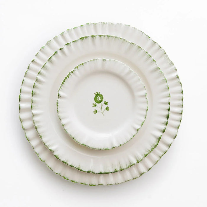 Ruffled Green Appetizer Plate - Set of 4