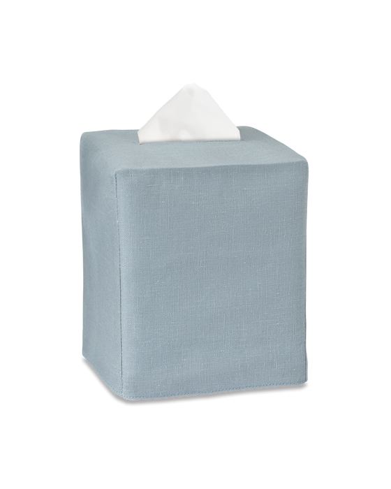 Heirloom Linen Tissue Box Cover - Sky Blue