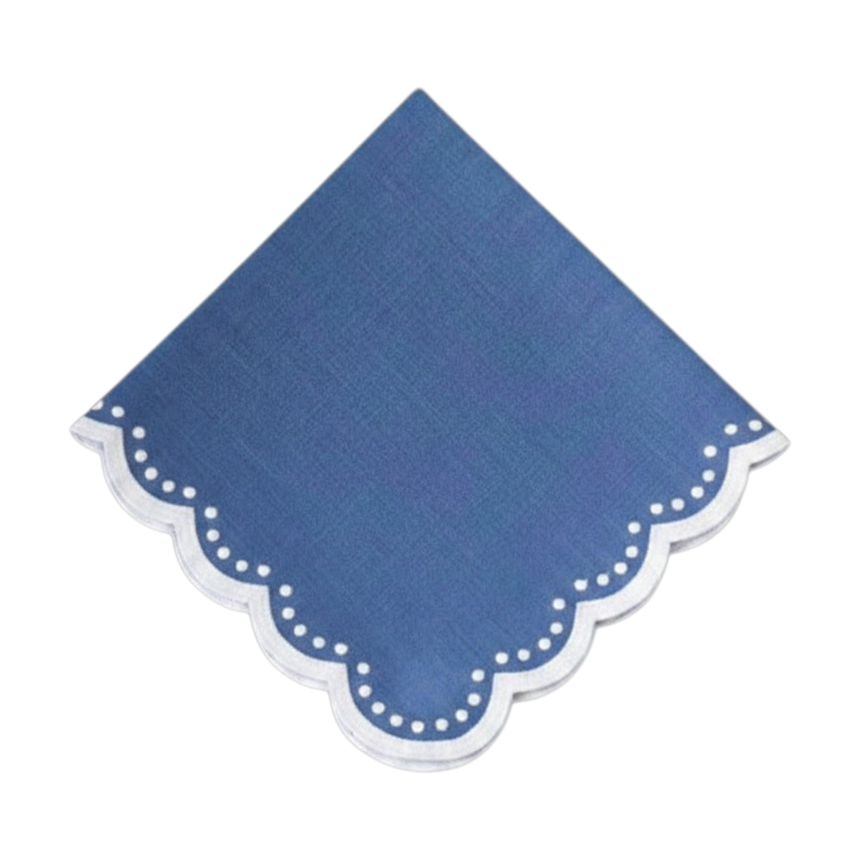 Scalloped Edge Linen Dinner Napkin - Set of 4