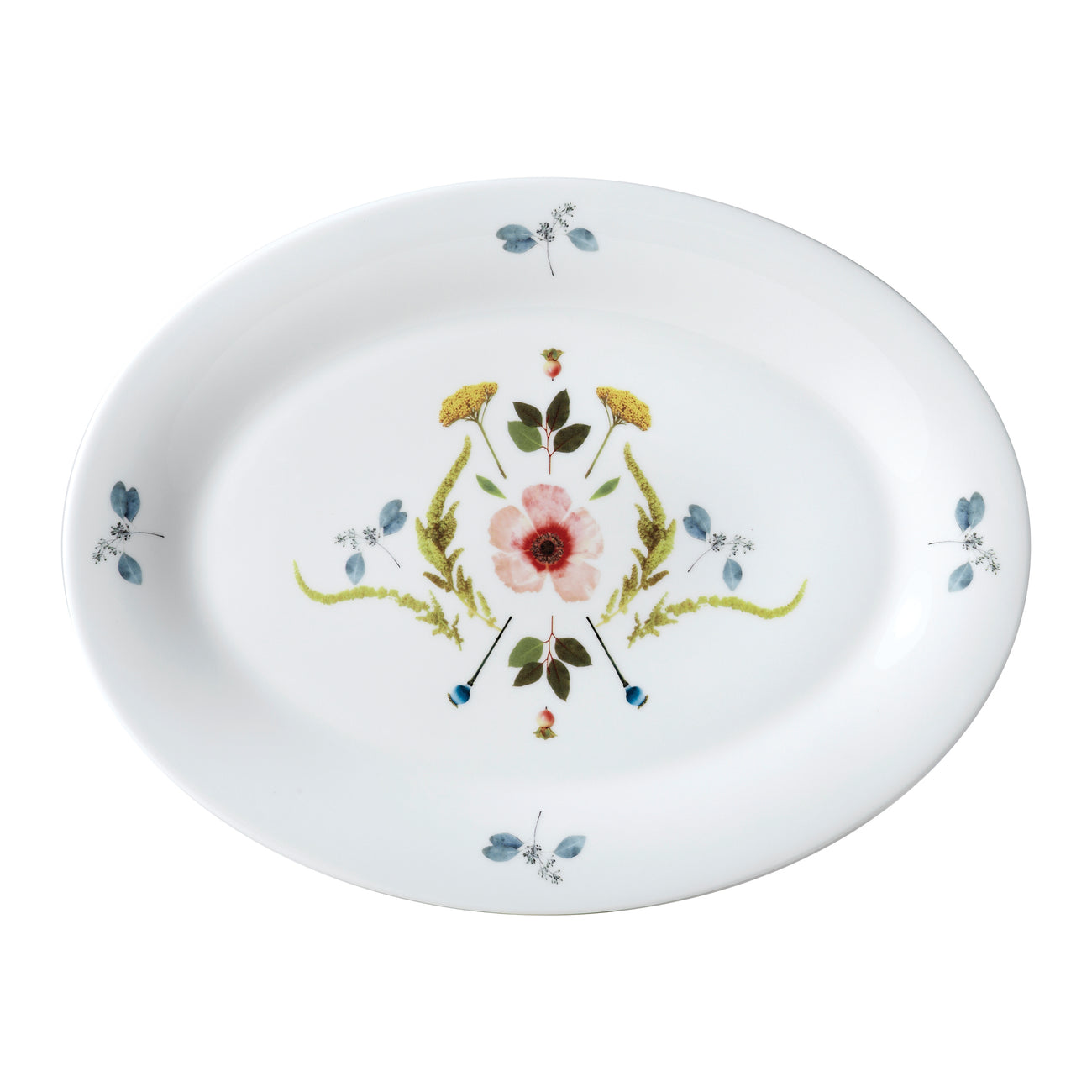 Scandinavian Floral design platter on white background