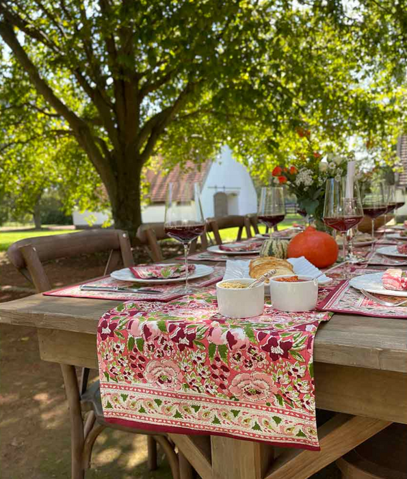 Spice Route Garnet Red Table Runner