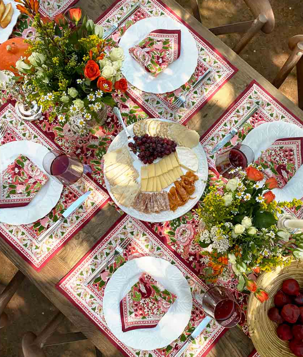Spice Route Garnet Red Table Runner
