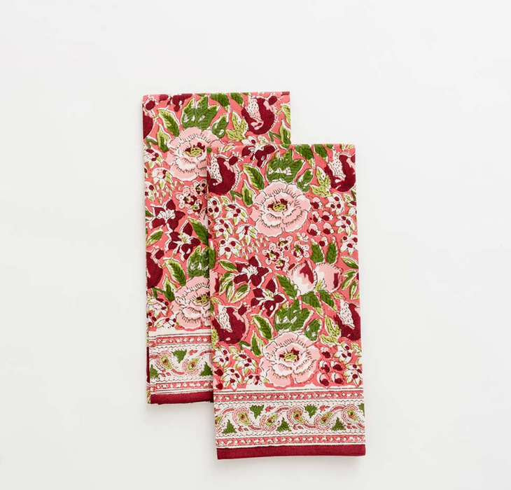 Spice Route Garnet Red Tea Towels - Set of 2