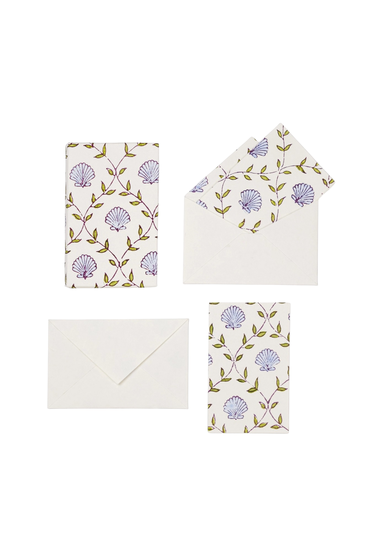 Seashell Blue Notecards - Set of 8