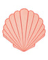 Salmon shell  placemat on a light pink background