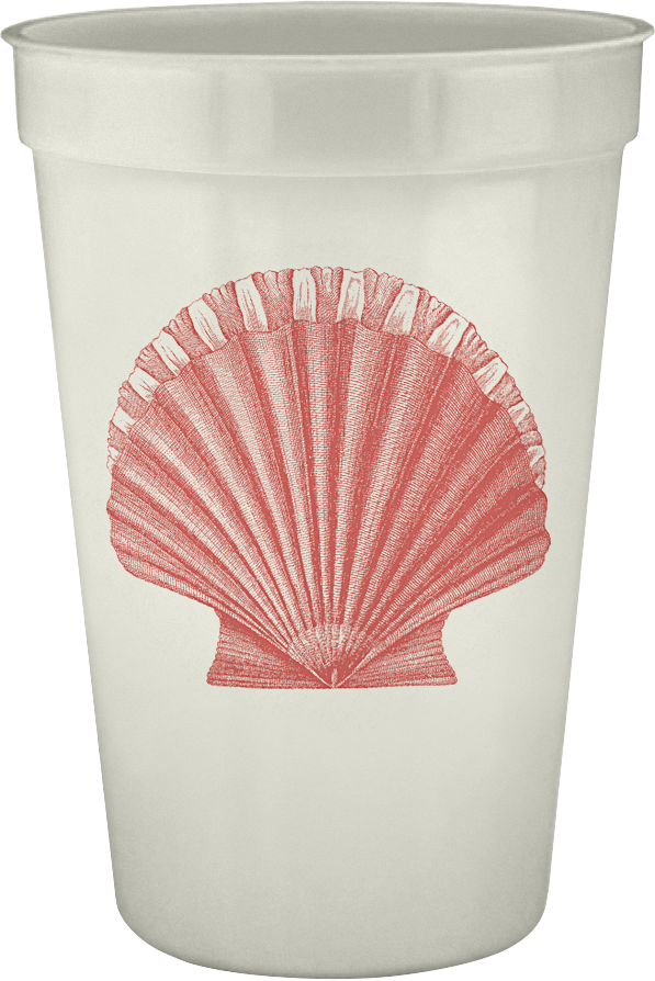 Disposable tumbler with pink shell 
