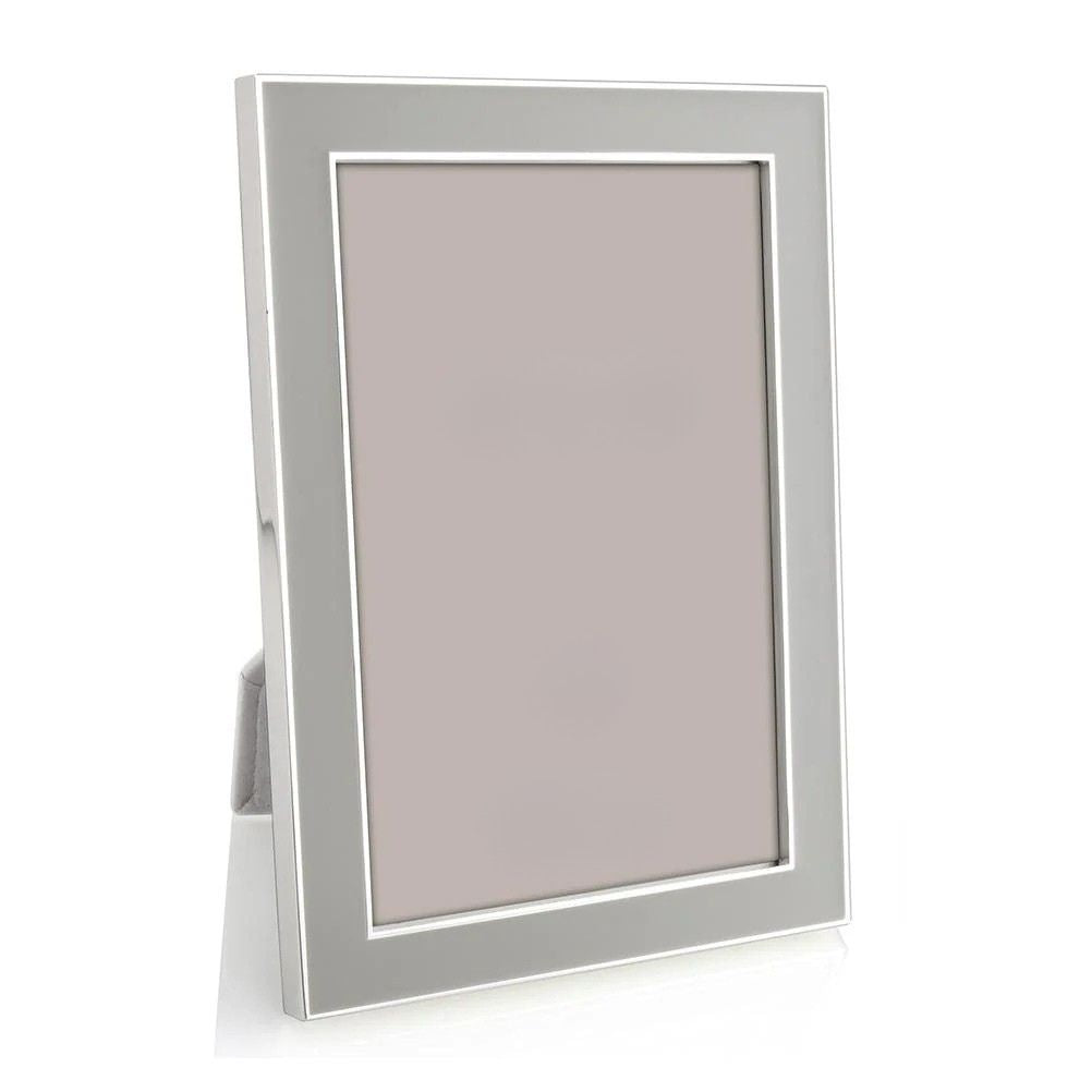 Silver photo frame on a white background