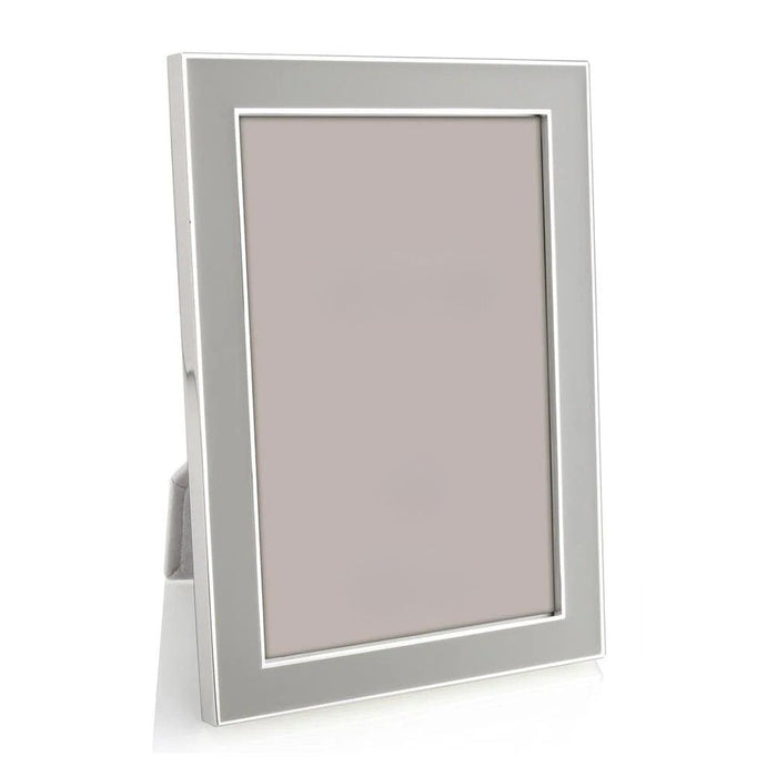 Silver photo frame on a white background