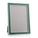 Picture frame in fern enamel with silver trim on white background 