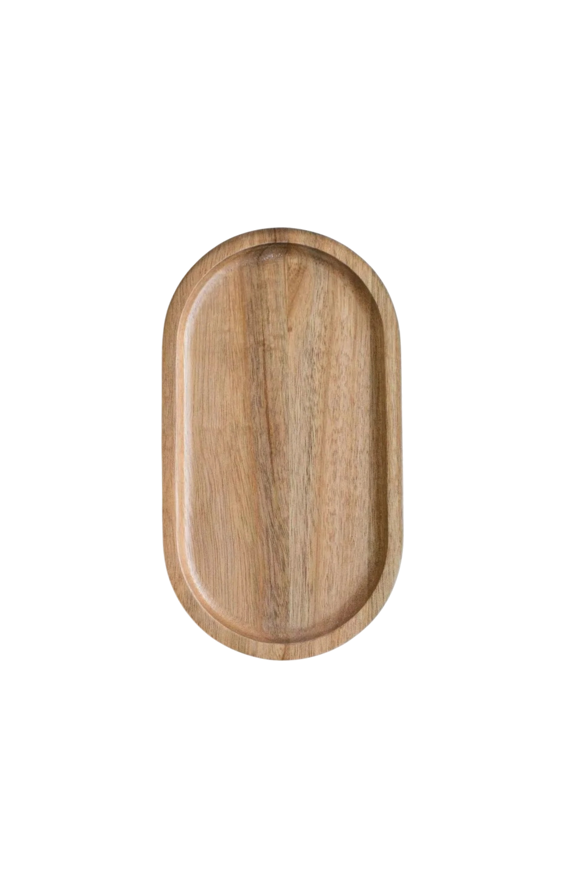 Oval wooden tray