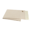 Beige blanket with white fringe on a white background