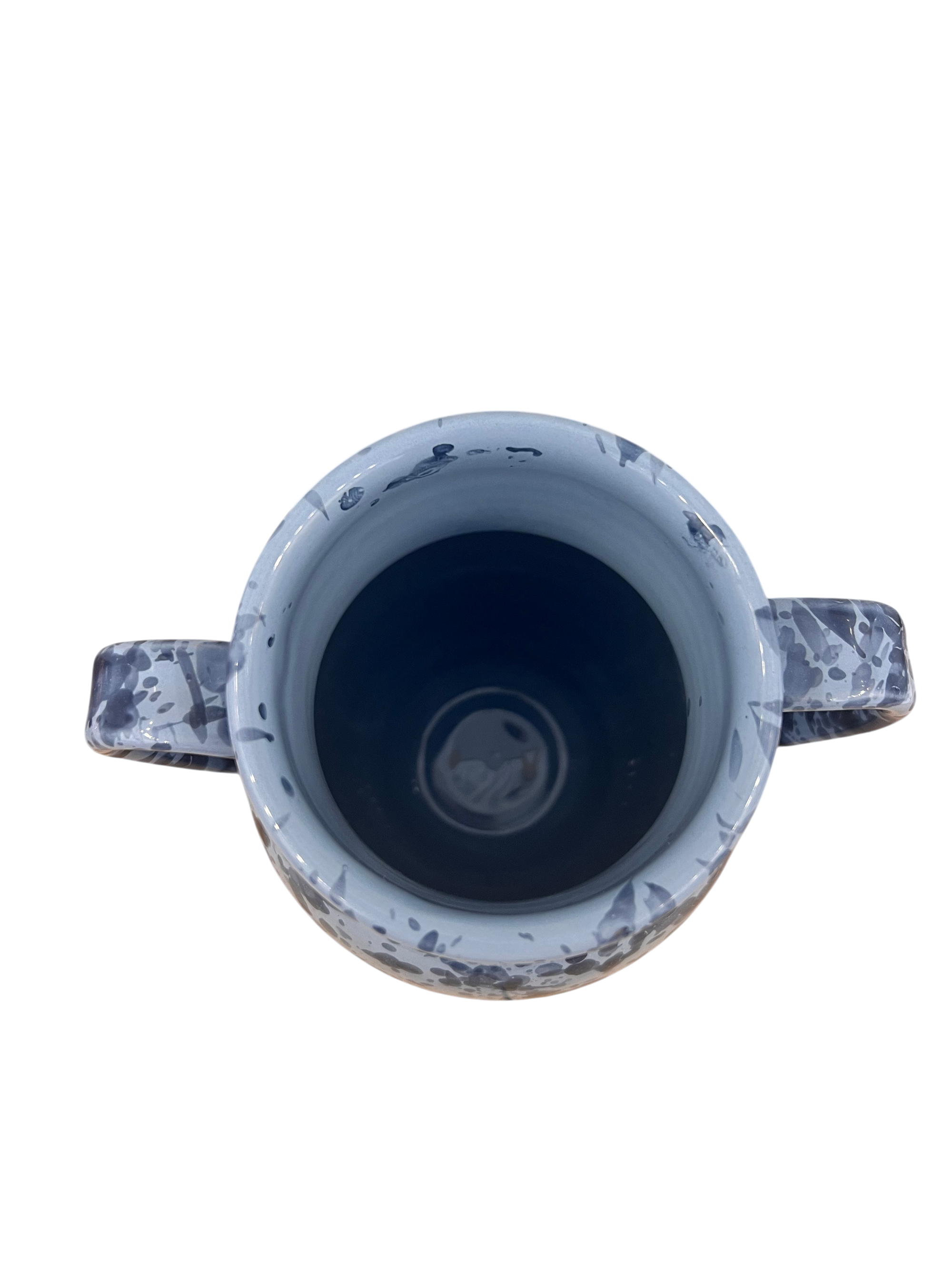 Splatter 2 Handle Vase-Blue