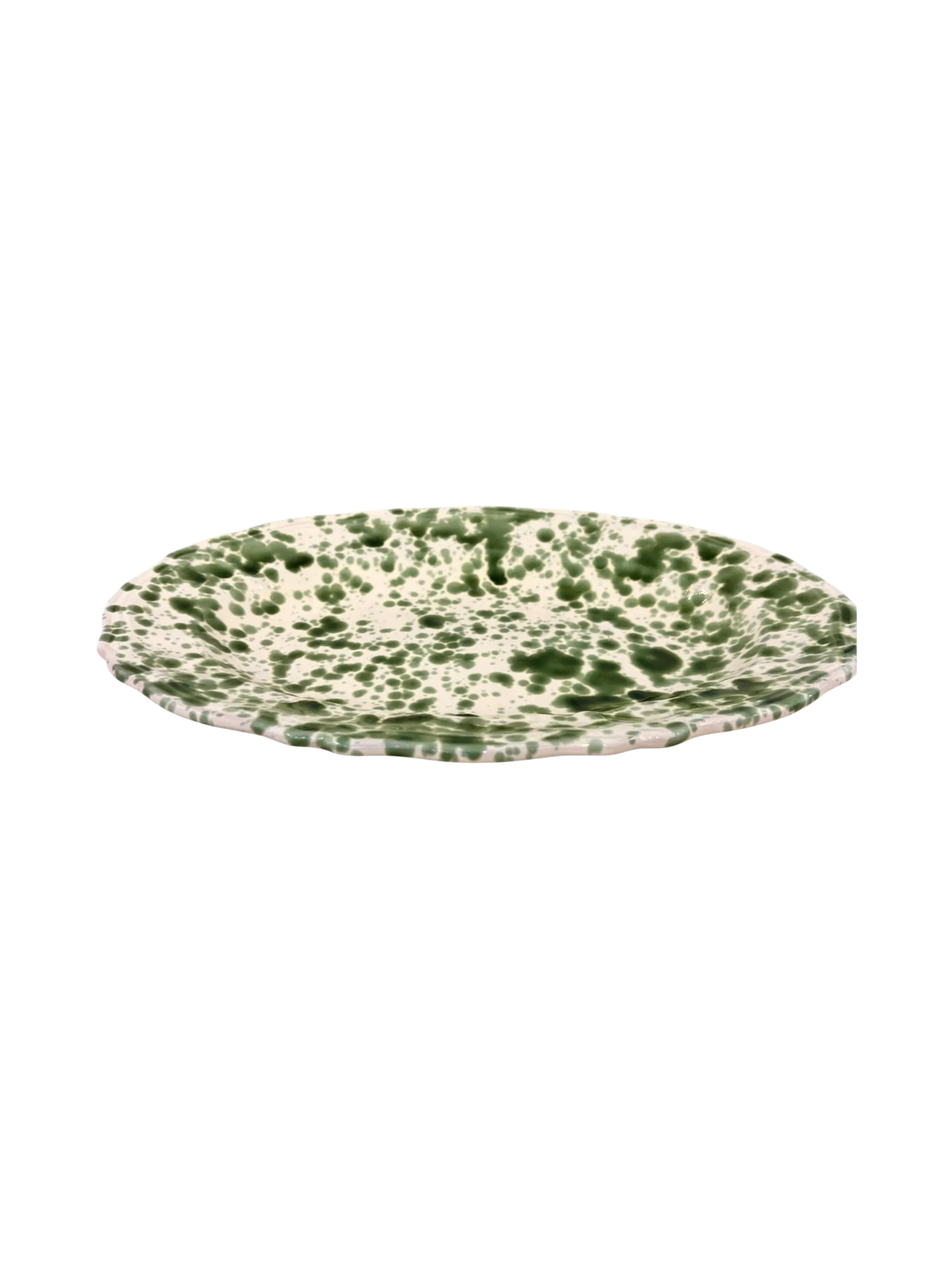Splatter Scallop Platter- Green