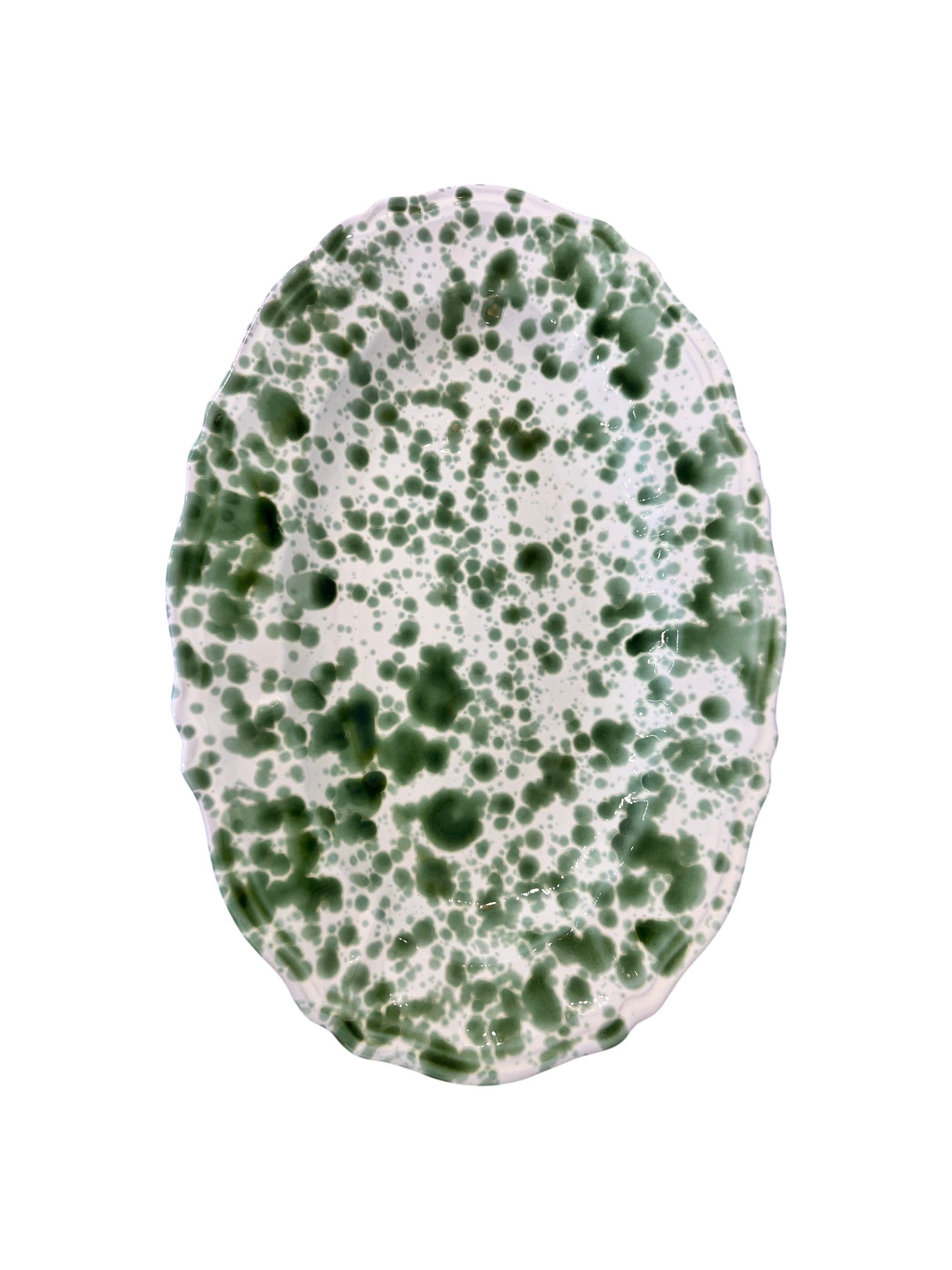 Splatter Scallop Platter- Green