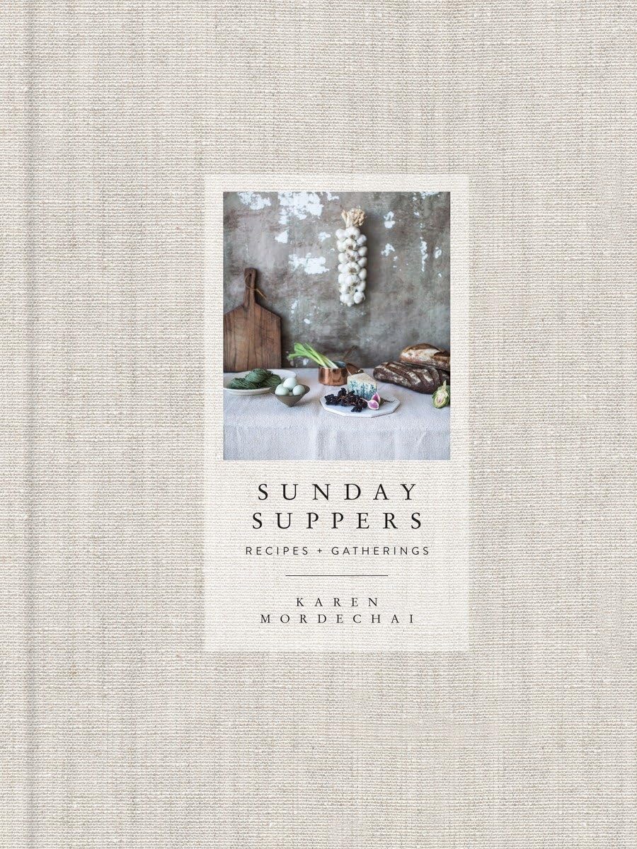 Cover of Sunday Suppers by Karen Mordechai with tan background 