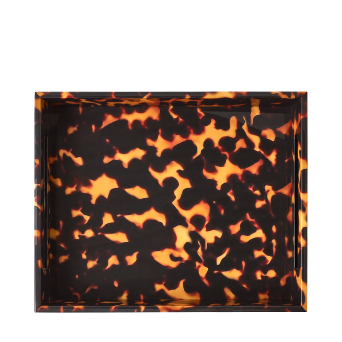Faux Tortoiseshell Medium Lacquered Serving Tray