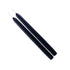 2 Navy taper candles on white background 