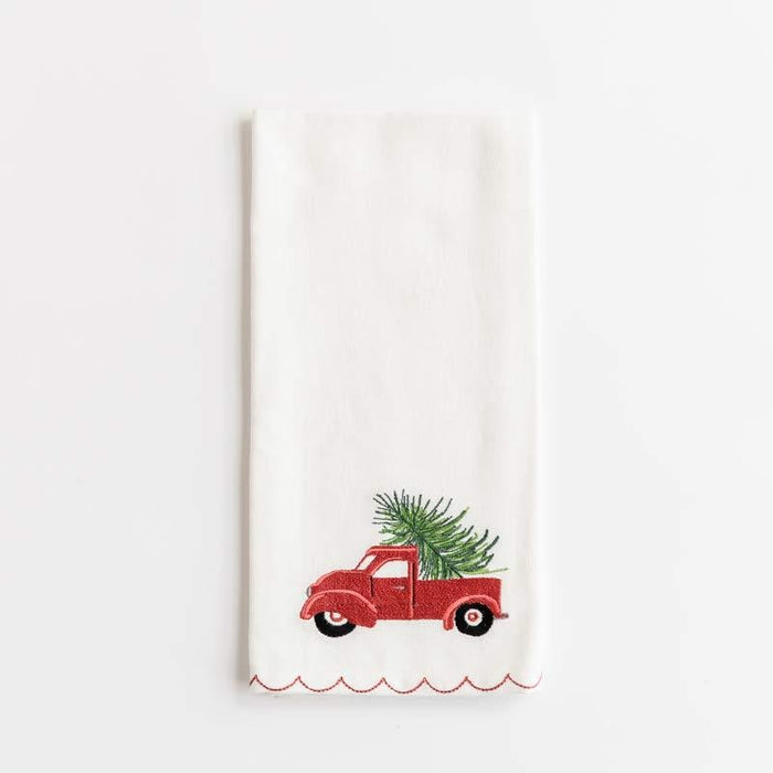 Red Christmas Truck Tea Towel | Set of 2