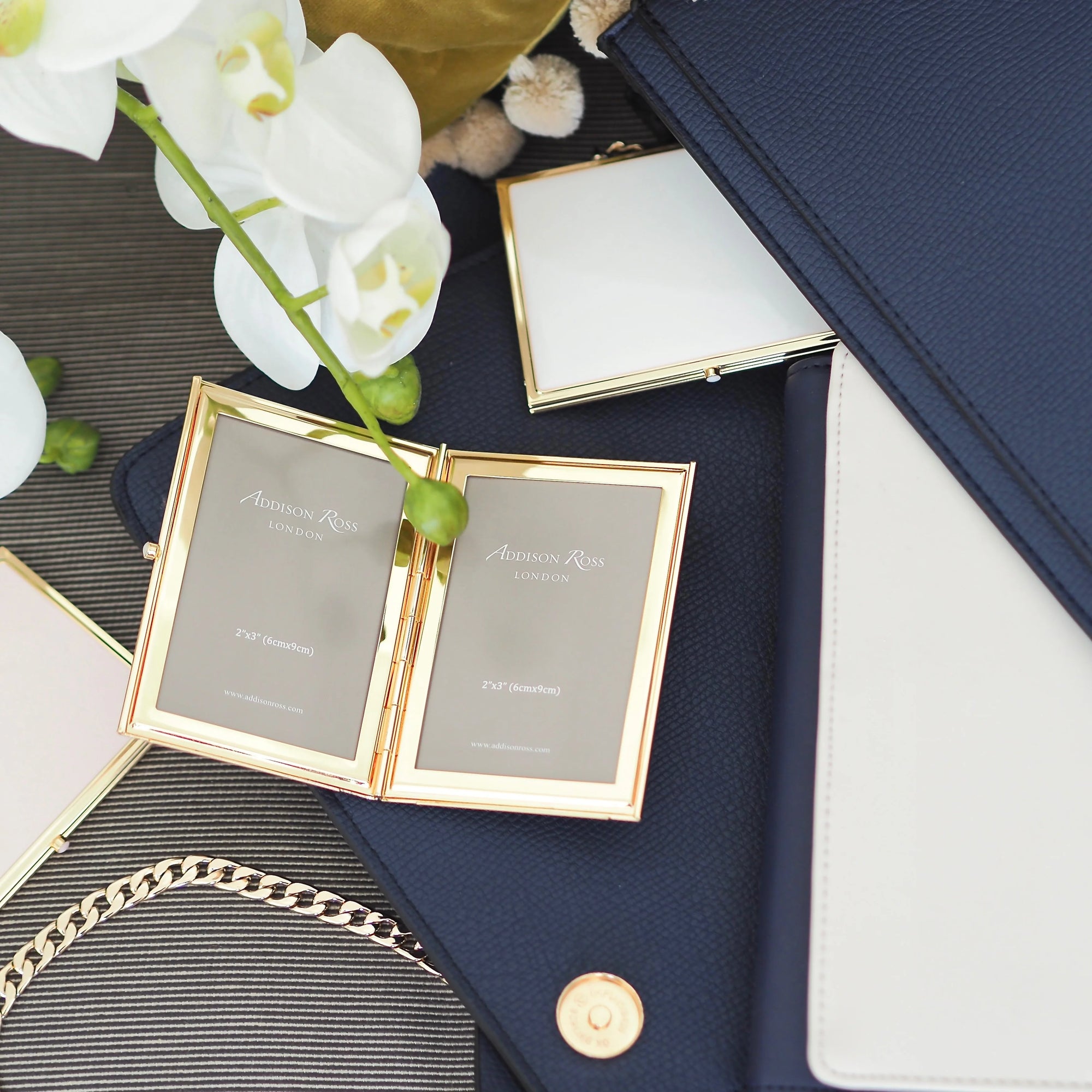 White &amp; Gold Travel Frame