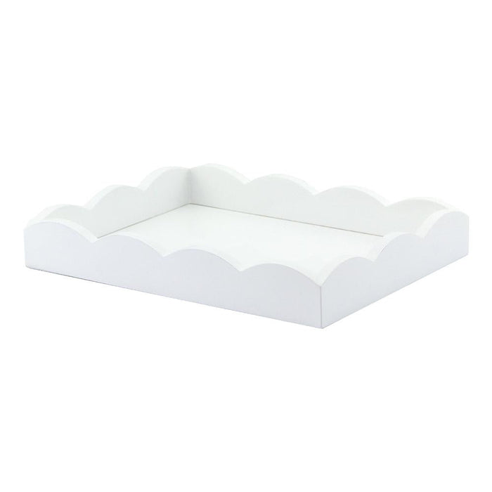 SMALL, WHITE SCALLOPED EDGE TRAY