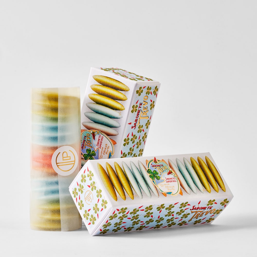 Claus Porto Soap gift set assorted soaps in decorative box on white background