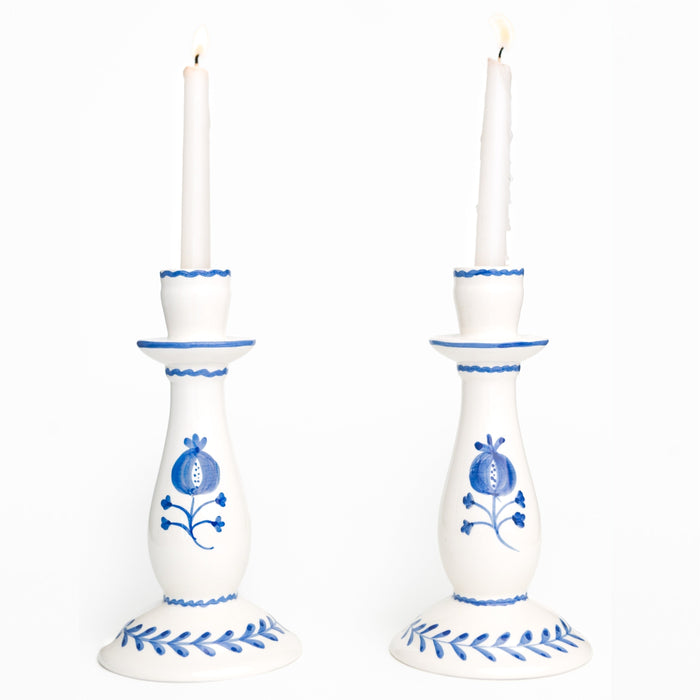 Trio Sketch Cobalt Blue Candlestick - Set of 2