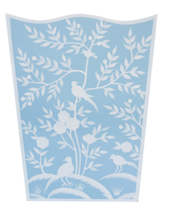 Blue Bird & Vine Waste Paper Basket