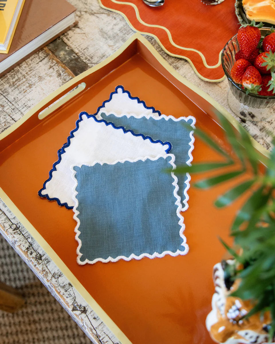 Wavy Cocktail Napkins - Set of 4