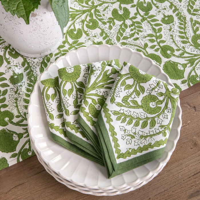 Cactus Flower Lettuce Green Napkin - Set of 4