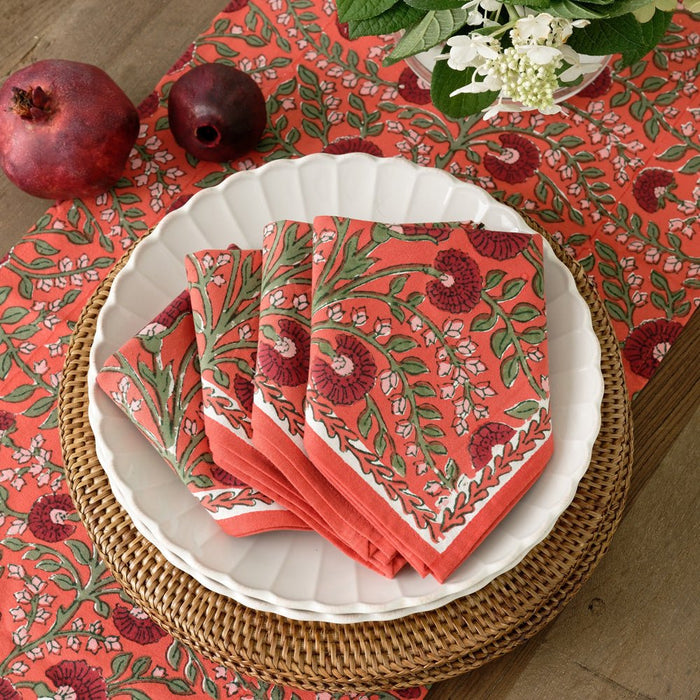 Cactus Flower Red Napkins - Set 4