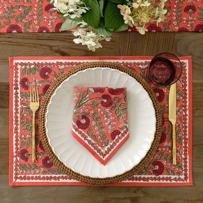 Cactus Flower Red Placemats - Set of 4